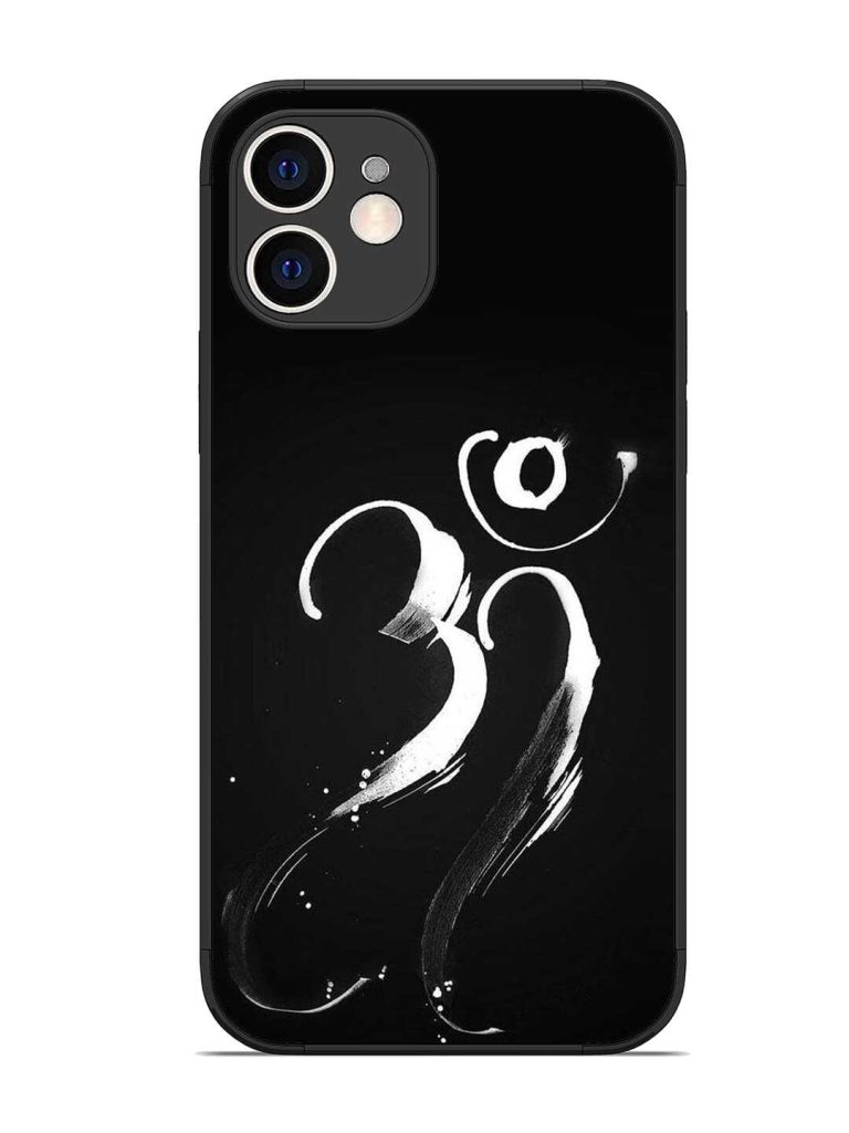 Om Logo Glossy Metal Phone Cover for Apple Iphone 12