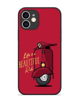 Life Is Beautiful Rides Glossy Metal Phone Cover for Apple Iphone 12