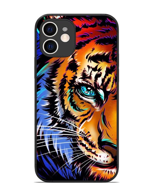 Colorful Lion Art Glossy Metal Phone Cover for Apple Iphone 12 Edge Zapvi