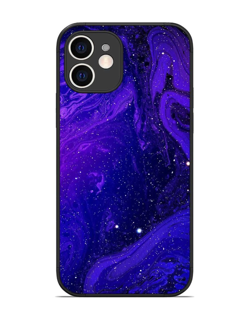 Galaxy Acrylic Abstract Art Glossy Metal Phone Cover for Apple Iphone 12