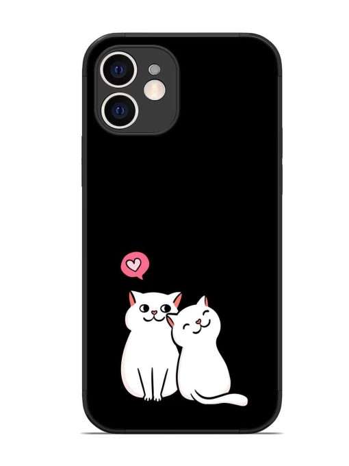 Cat Love Glossy Metal Phone Cover for Apple Iphone 12 Edge Zapvi