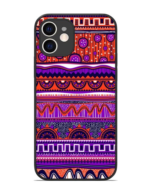 Ethnic Seamless Pattern Glossy Metal TPU Phone Cover for Apple Iphone 12 Edge Zapvi