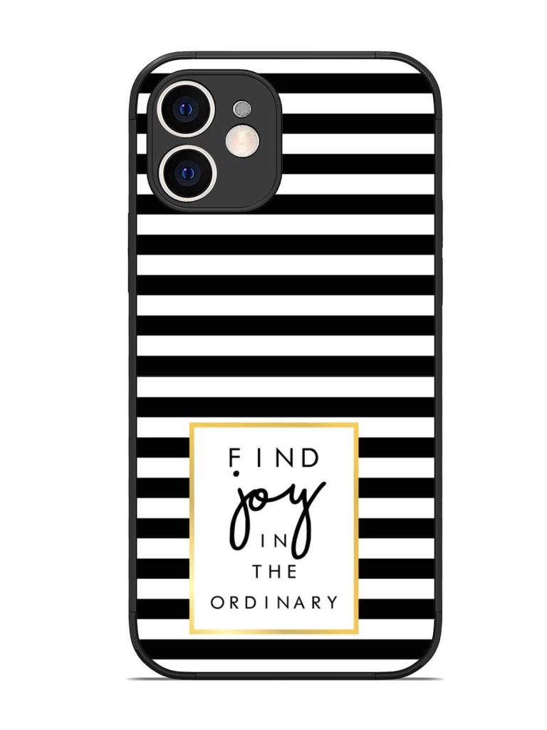 Slogan Print On Glossy Metal Phone Cover for Apple Iphone 12