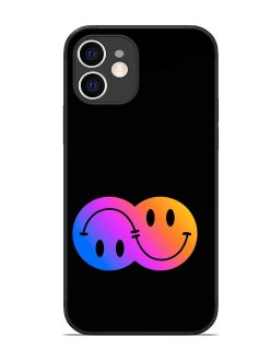 Gradient Smile Art Glossy Metal TPU Phone Cover for Apple Iphone 12