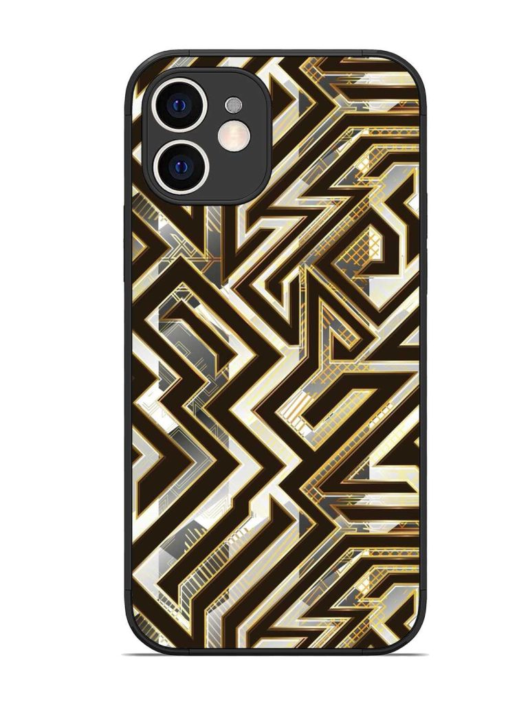 Technology Geometric Seamless Glossy Metal Phone Cover for Apple Iphone 12