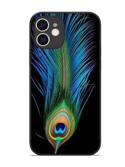 Peacock Feather Glossy Metal TPU Phone Cover for Apple Iphone 12
