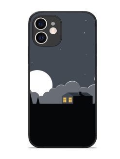 Full Moon Vector Art Glossy Metal Phone Cover for Apple Iphone 12