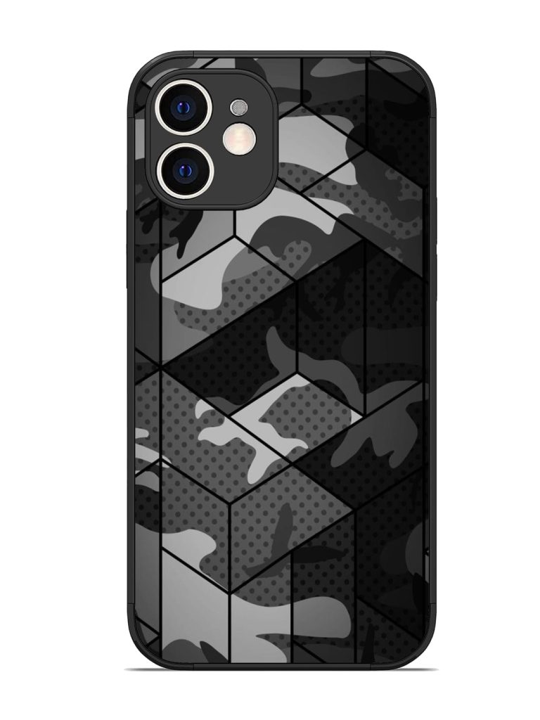 Hexagonal Pattern Glossy Metal Phone Cover for Apple Iphone 12