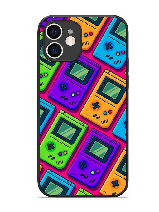 Game Seamless Pattern Glossy Metal Phone Cover for Apple Iphone 12 Edge Zapvi