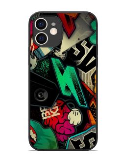 Graffiti Art Glossy Metal Phone Cover for Apple Iphone 12