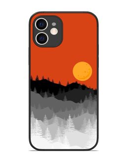 Mountain Lofi Sun Glossy Metal Phone Cover for Apple Iphone 12