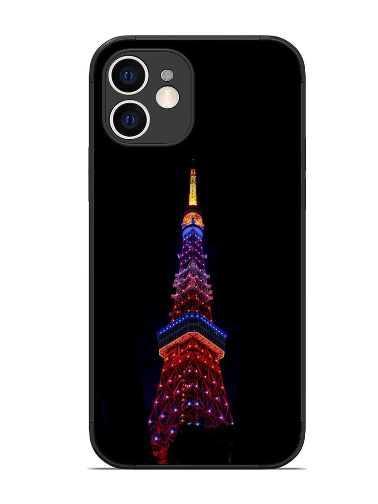 Eiffel Tower Night View Glossy Metal Phone Cover for Apple Iphone 12
