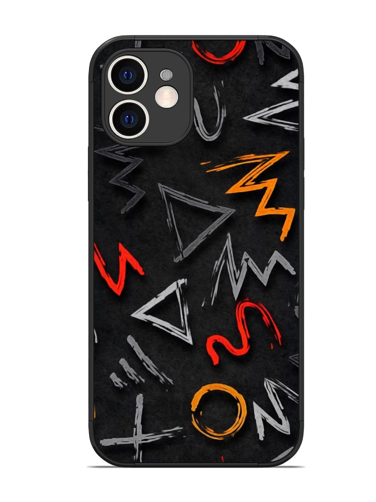 Grungy Graffiti Glossy Metal Phone Cover for Apple Iphone 12