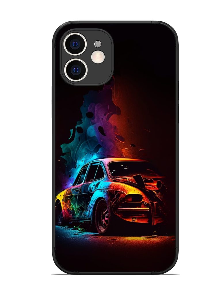 High Classic Car Art Glossy Metal Phone Cover for Apple Iphone 12