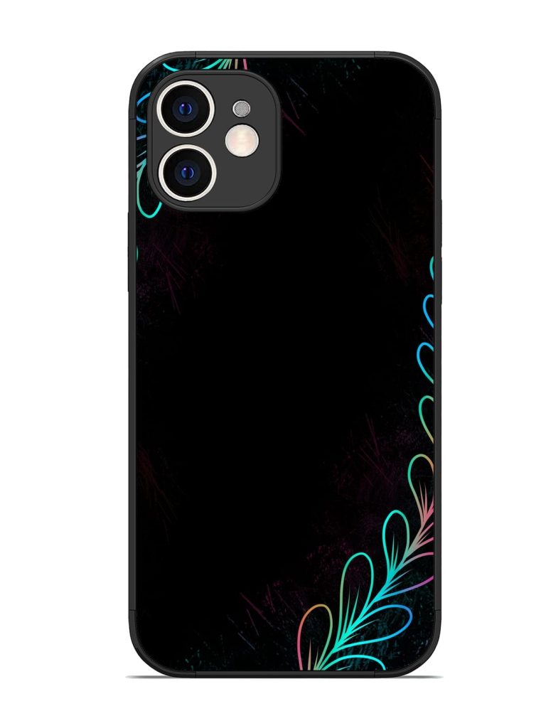 Decorative Line Art Glossy Metal Phone Cover for Apple Iphone 12