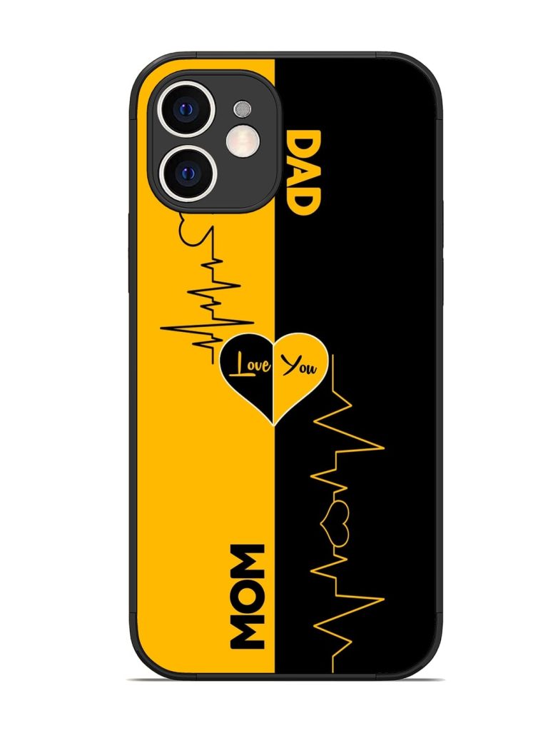 Mom Dad Lifeline Glossy Metal Phone Cover for Apple Iphone 12