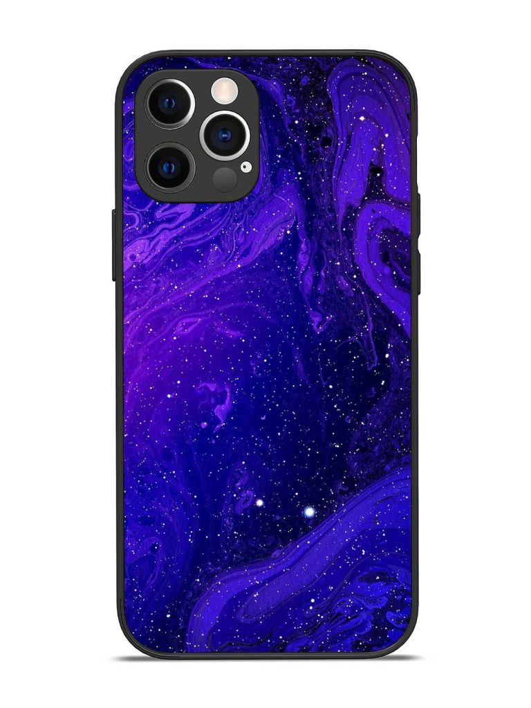 Galaxy Acrylic Abstract Art Glossy Metal Phone Cover for Apple Iphone 12 Pro