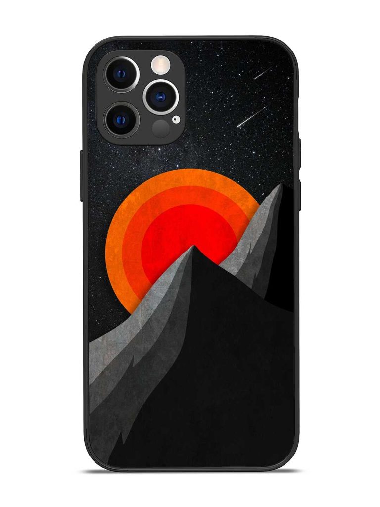 Black Mountain Glossy Metal Phone Cover for Apple Iphone 12 Pro