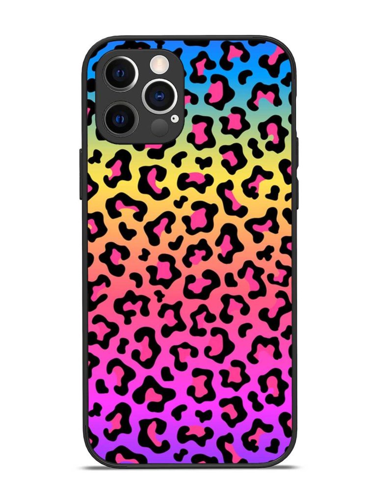 Neon Rainbow Colored Glossy Metal Phone Cover for Apple Iphone 12 Pro