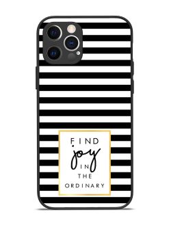 Slogan Print On Glossy Metal Phone Cover for Apple Iphone 12 Pro