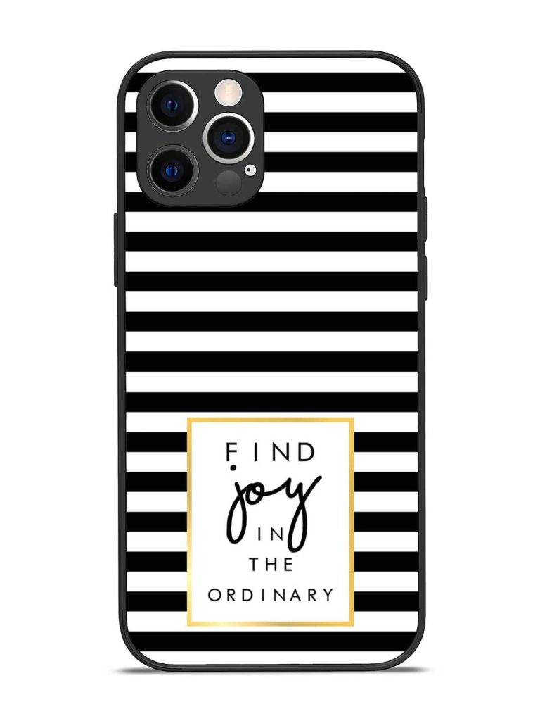 Slogan Print On Glossy Metal Phone Cover for Apple Iphone 12 Pro
