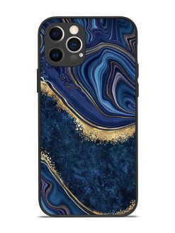 Abstract Background Blue Glossy Metal TPU Phone Cover for Apple Iphone 12 Pro