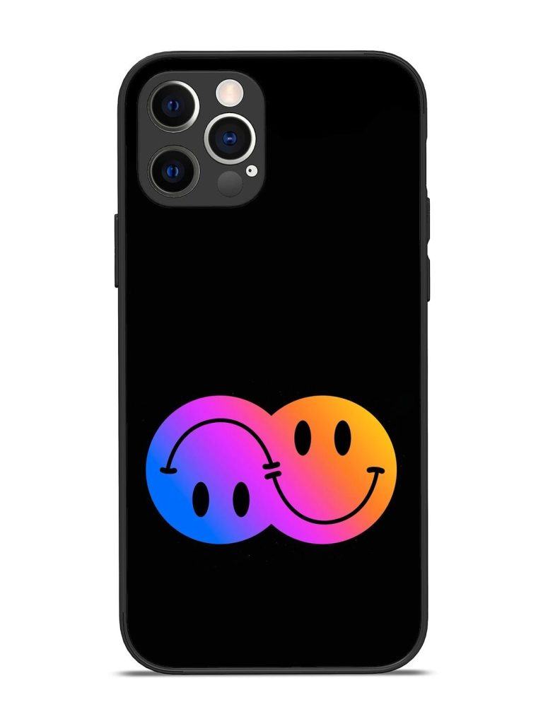 Gradient Smile Art Glossy Metal TPU Phone Cover for Apple Iphone 12 Pro