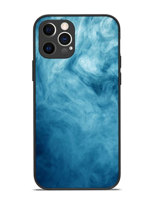 Blue Smoke Art Glossy Metal Phone Cover for Apple Iphone 12 Pro Edge Zapvi