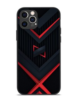 Red Gray Abstract Glossy Metal Phone Cover for Apple Iphone 12 Pro