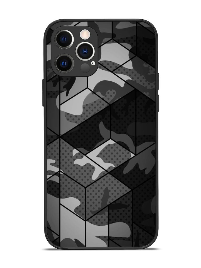 Hexagonal Pattern Glossy Metal Phone Cover for Apple Iphone 12 Pro