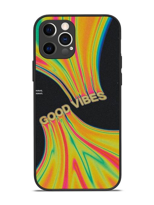 Good Vibes Glossy Metal Phone Cover for Apple Iphone 12 Pro Edge Zapvi