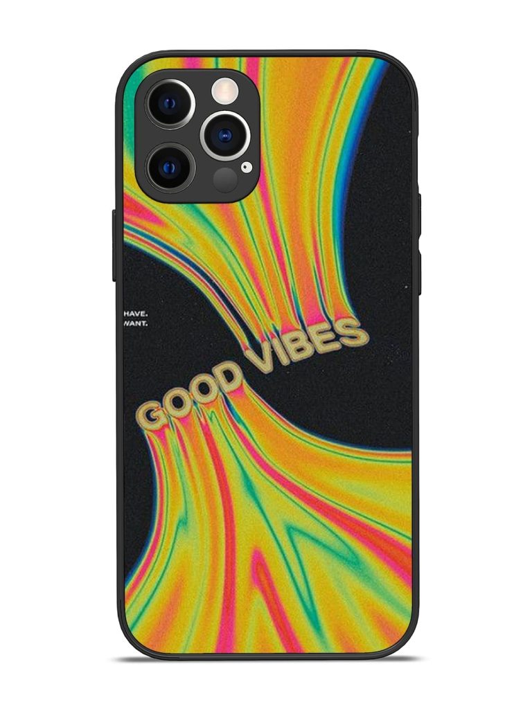Good Vibes Glossy Metal Phone Cover for Apple Iphone 12 Pro