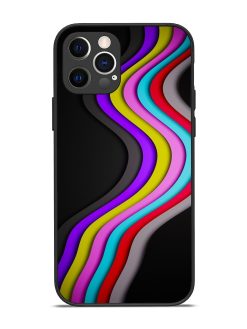 Liquid Blue Abstract Glossy Metal Phone Cover for Apple Iphone 12 Pro