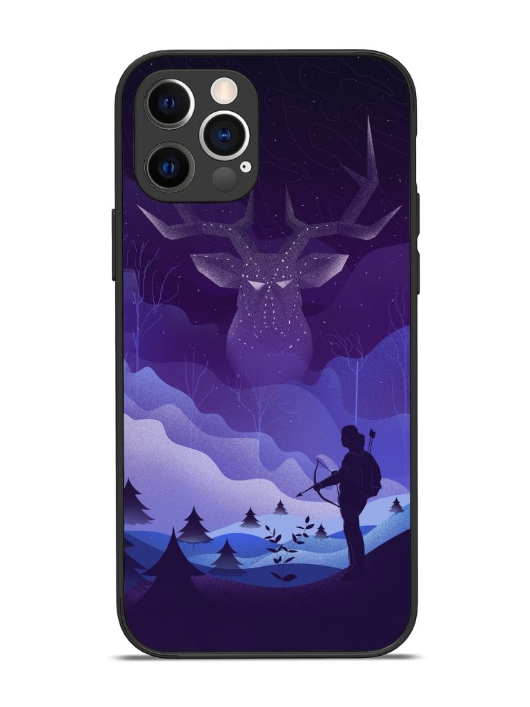 Deer Forest River Glossy Metal Phone Cover for Apple Iphone 12 Pro