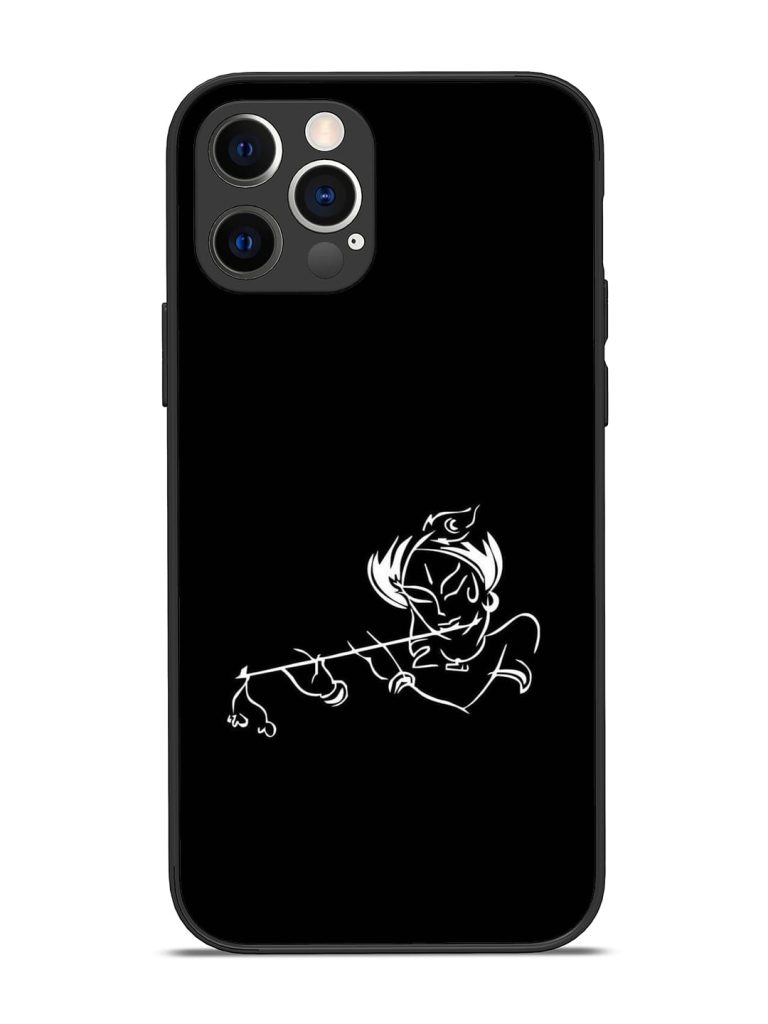 Krishna Flute Glossy Metal Phone Cover for Apple Iphone 12 Pro