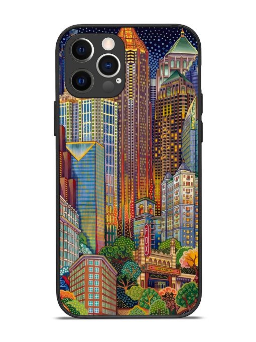 Cityscapes Art Glossy Metal Phone Cover for Apple Iphone 12 Pro Edge Zapvi