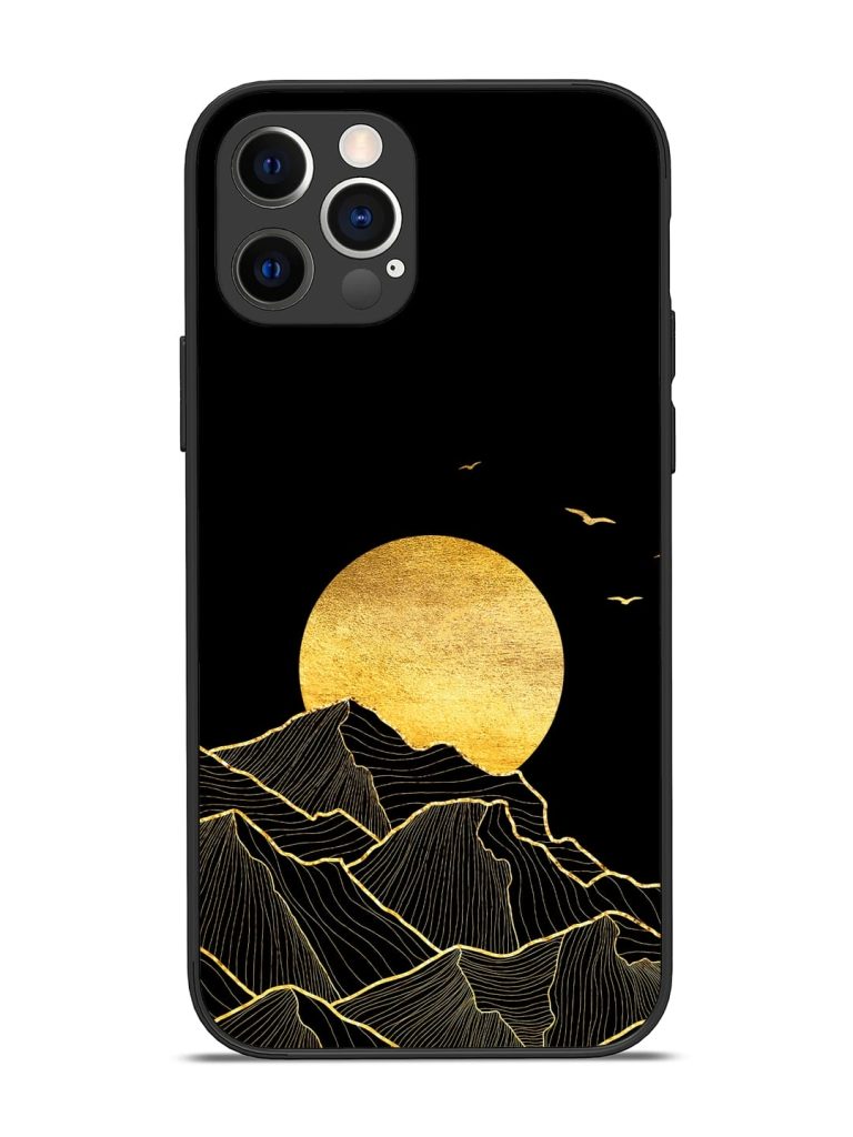 Golden Sunrise Glossy Metal Phone Cover for Apple Iphone 12 Pro