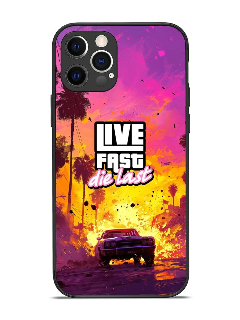 Live Fast Glossy Metal Phone Cover for Apple Iphone 12 Pro