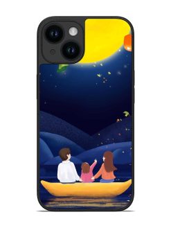 Happy Family And Beautiful View Glossy Metal Phone Cover for Apple Iphone 14