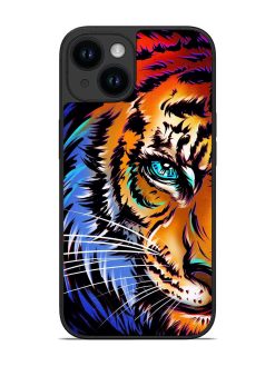 Colorful Lion Art Glossy Metal Phone Cover for Apple Iphone 14