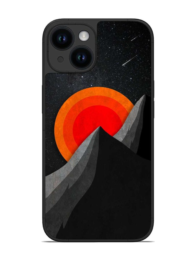 Black Mountain Glossy Metal Phone Cover for Apple Iphone 14