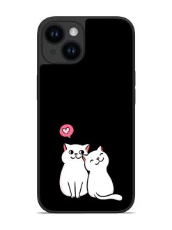 Cat Love Glossy Metal Phone Cover for Apple Iphone 14