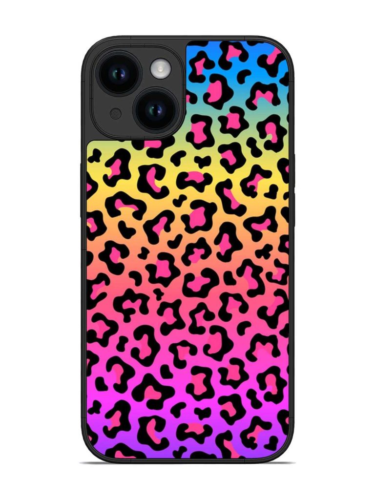 Neon Rainbow Colored Glossy Metal Phone Cover for Apple Iphone 14