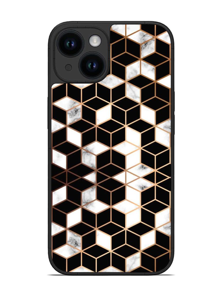 Vector Marble Texture Glossy Metal Phone Cover for Apple Iphone 14
