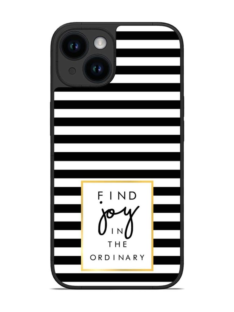 Slogan Print On Glossy Metal Phone Cover for Apple Iphone 14