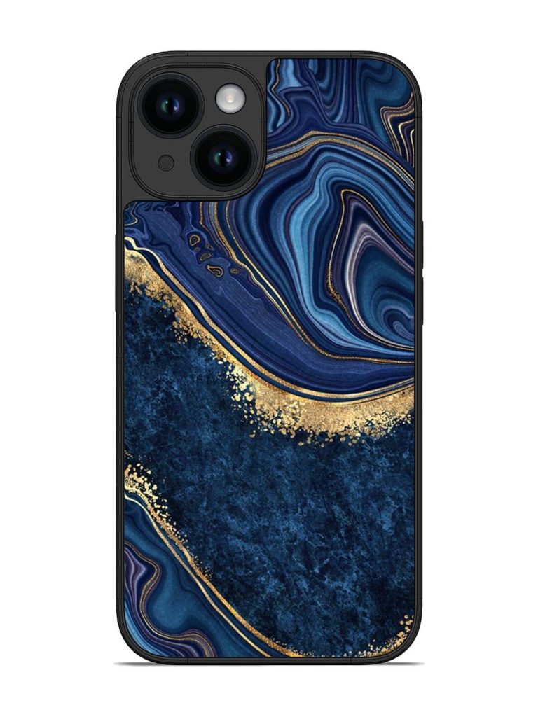 Abstract Background Blue Glossy Metal TPU Phone Cover for Apple Iphone 14