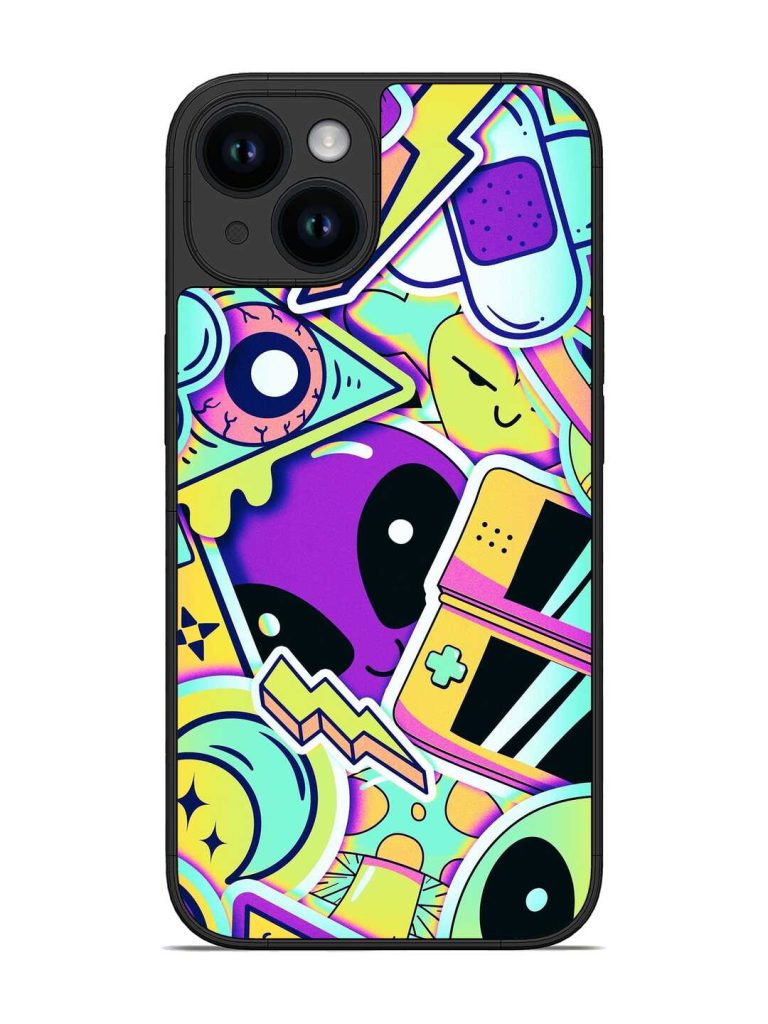 Scratch Art Glossy Metal Phone Cover for Apple Iphone 14