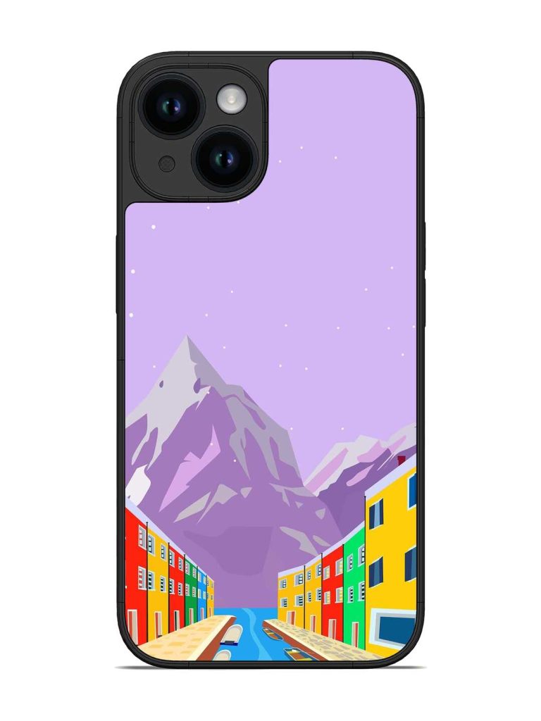 Venice City Illustration Glossy Metal Phone Cover for Apple Iphone 14