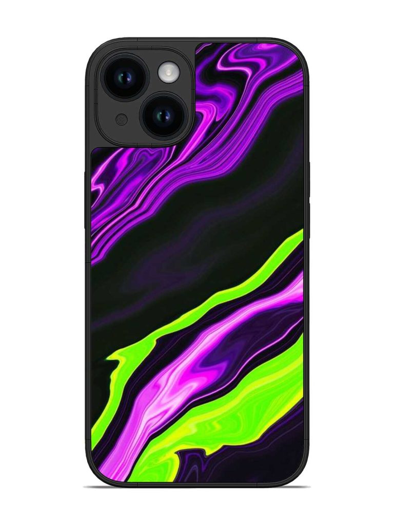 Bright Fluid Violet Glossy Metal Phone Cover for Apple Iphone 14