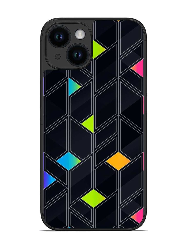 Abstract Mosaic Seamless Glossy Metal Phone Cover for Apple Iphone 14